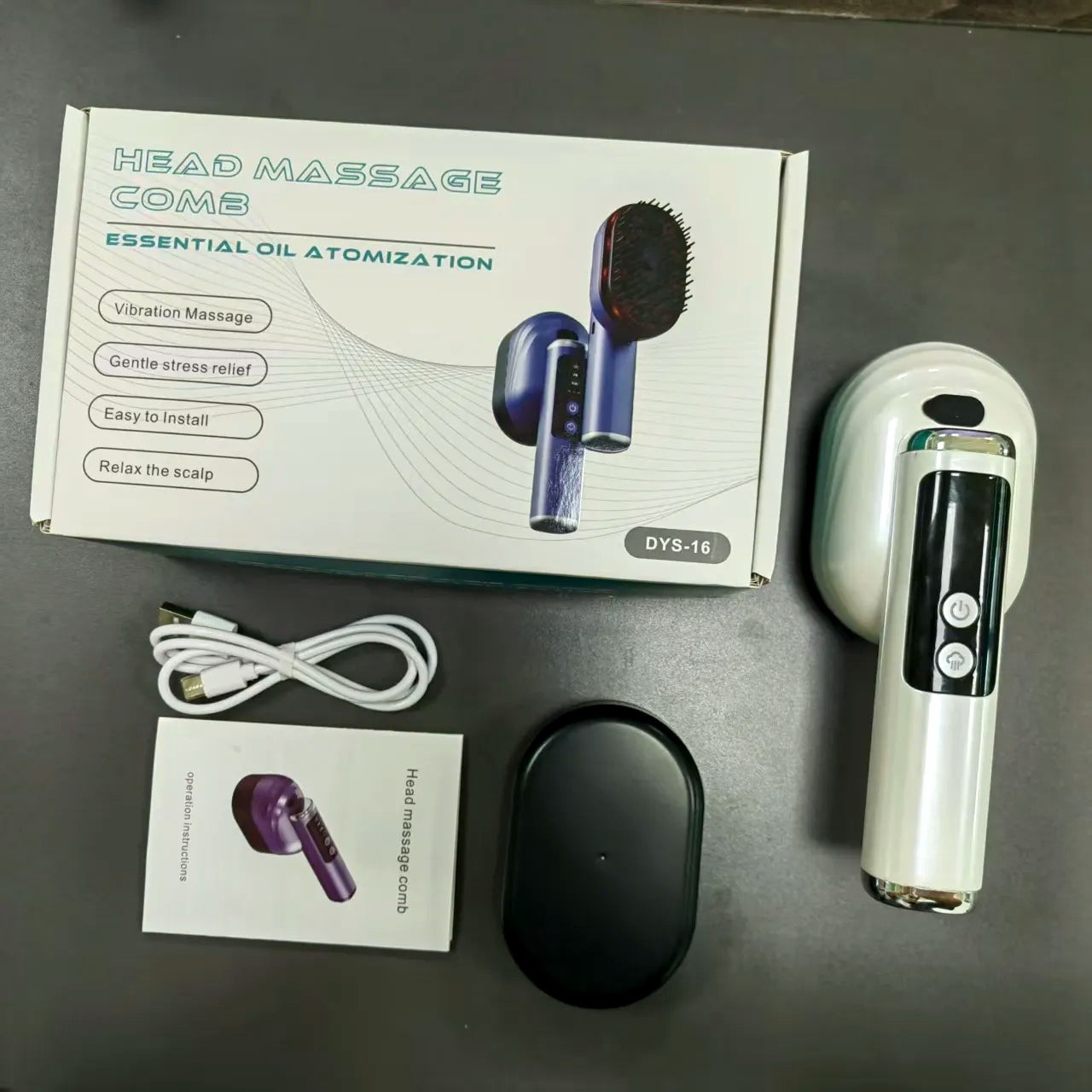 Electric Scalp Massage Comb – Vibrating Spray Hair Brush for Hair Growth