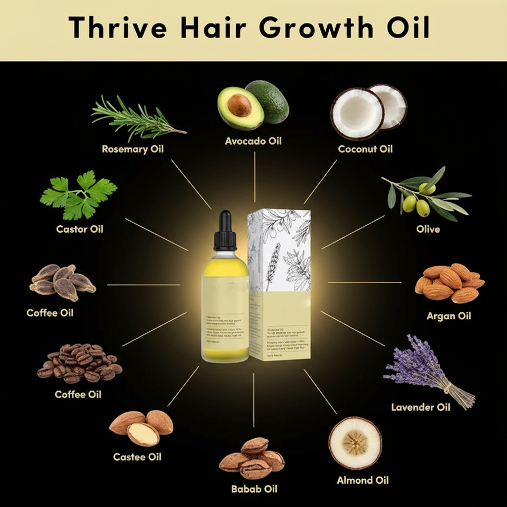 Thrive Hair Growth Oil Ingredients Circle